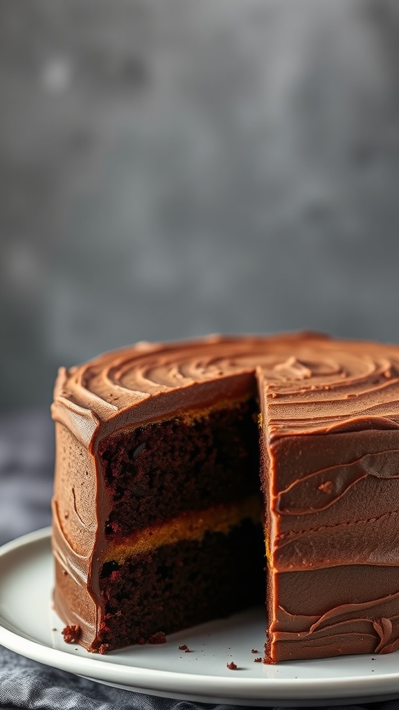 A classic chocolate layer cake with rich frosting.